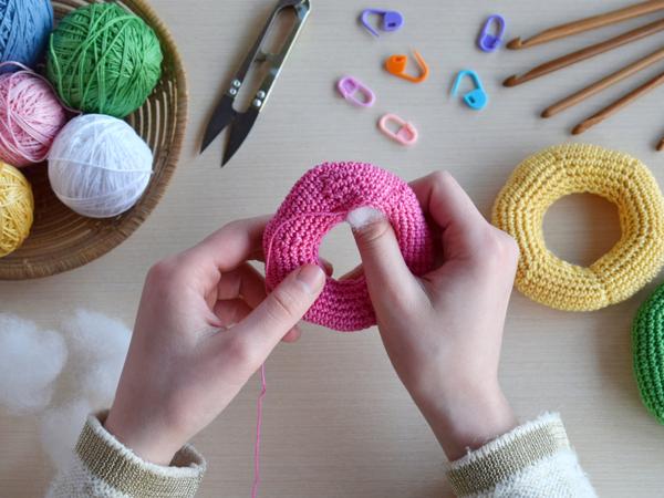 Crochet pyramid toy