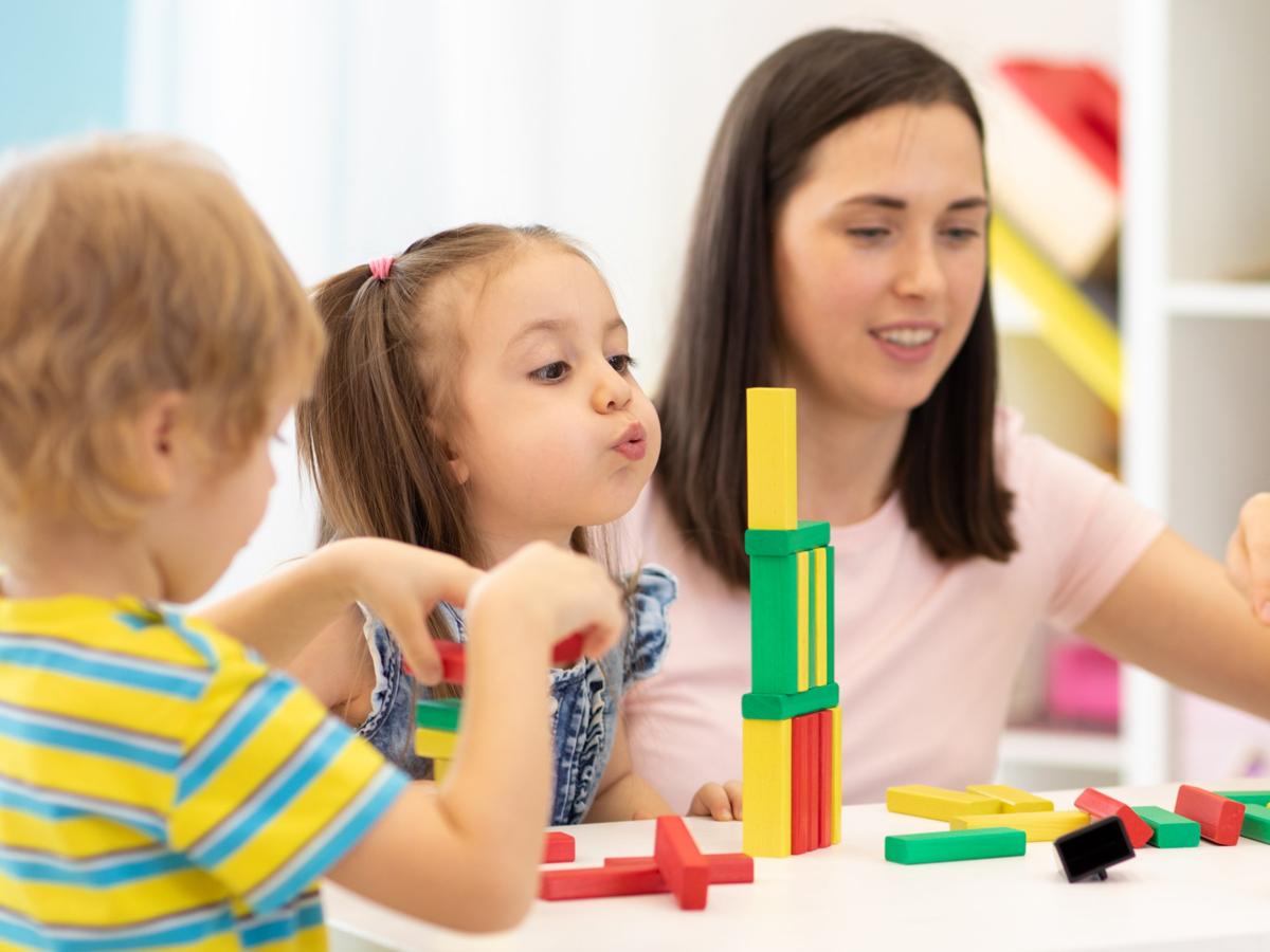 Kindergarten children learning