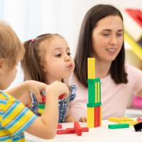 Kindergarten children learning