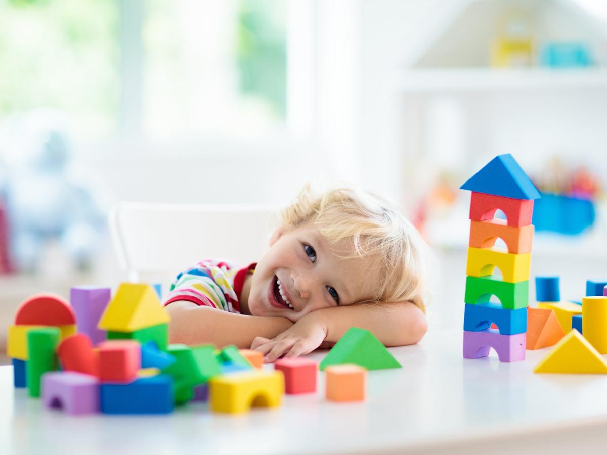 Child playing with blocks