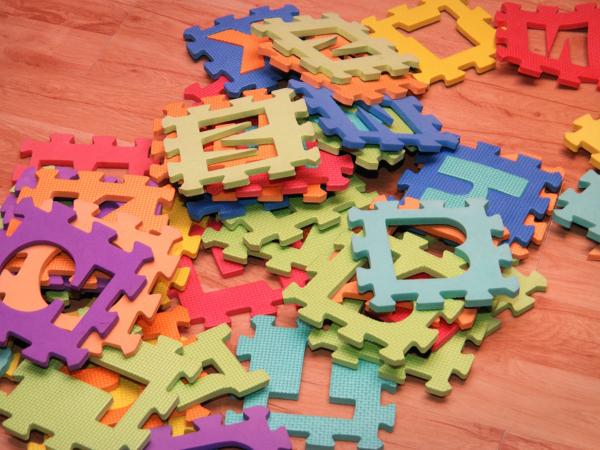 Wooden puzzle pieces